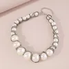 Girocollo Collana di perle d'imitazione di moda esagerata per le donne Gioielli da sposa con perline da sposa