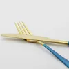 Servis uppsättningar av rostfritt stål Set Gold Knife Fork Fork Spoon Silver Buestly Flatvaror Outdoor Office Kitchen Home Tablewoy