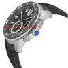Montre-bracelet de luxe de qualité supérieure calibre de cadran noir montre pour hommes en caoutchouc 42mm montre automatique pour hommes Watches254L