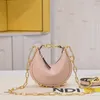 Najlepsza torba mni torba na ramiona torba crossbody luksurys torebki łańcuch torebka siodło torba na pół portfela Kobiety designerskie metalowe litera F moda 16 cm