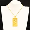 Women Men Pendant Chain Horse Design 18k Yellow Gold Filled Fashion Lady Jewelry Gift