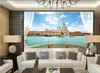 Tapeten 3D-Wandbilder Tapete für Wohnzimmerwände 3D-Meer-Sightseeing-Balkon-Wohnkultur Benutzerdefinierte Wandgemälde Po-Malerei