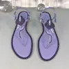 Spännande tå Sandaler Rene Caovilla Blomma Kristallkrona dekoration skodesigners Rhinestone Narrow Band Platt klack skor 35-43 kvinnor casual Sandal med låda