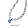 Choker Sweet Artificial Crystal Hand-making Flower Beaded Clavicle Necklaces Women Summer Jewelry Neck For Woman 57BD