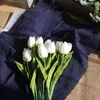 Flores decorativas tulipas artificiais toque real falso holland pu buquê de tulipas flor de látex para decoração de escritório de festa de casamento