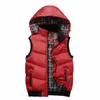 Chasse Vestes En Plein Air Hommes Hiver Coton Randonnée À Capuche Gilet Sans Manches Veste Slim Manteaux Couple Coton Rembourré Gilet 6 Couleurs M-5XL