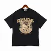 2023 Summer RH Designers Rhude T Shirts For Mens Womans Topps Letter Polos Shirt Embrodery Clothing Short Sleeved Large Plus Size Tees