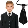 Bow Ties Trendy Boys School School Wstążka szerokie zszywanie się Wykwintne mundury krawat Akcesoria