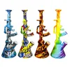 10.6 pouces forme de pistolet ak47 silicone shisha bongs narguilés incassable pipe à eau avec bol en verre de 14 mm capiteux bong dab rig gros