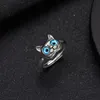 Moda pez búho gato anillo abierto para mujeres hombres lindo dedo brazalete joyería