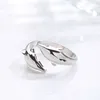 Genuine 925 Sterling Silver Smooth Surface Cute Animal Dolphin Adjustable Ring Fine Jewelry For Women Party Bijoux Gift L230704