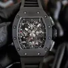 11-03 Luxe klassiek horloge voor designer herenhorloges 40x50x16mm automatisch mechanisch uurwerk Koolstofvezel horloges Relojes montre de luxe