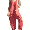 Leggings pour femmes Solid Spaghetti Jumpsuit Vacation Sans manches Zipper Avec Poches Vêtements pour femmes