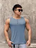 Male Designer Sports Summer Vest Male Fitness Clothes Sweat-wicking Breathable Elastic I-shaped Training Running Tide Handsome Leisure.