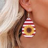 Orecchini a bottone Trend USA ciondola goccia bohemien per le donne patriottico 4 luglio giorno dell'indipendenza regalo cerchio in silicone 2023