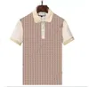 Camisas polo de grife de verão masculinas de luxo colarinho montagem estampa listrada camisetas moda feminina impressão de letras camiseta casual camiseta