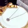 Hänge halsband Big Bling Zircon Stone Silver Color Rose Gold Cute Long Chain Necklace For Women Fashion Jewelry Choker