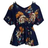 Women's Blouses Plus Size 5XL Women Floral Print Tops And Sexy Off Shoulder Tunic Shirt Summer Short Sleeve Boho Ladies Blusas
