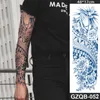 Tatueringar 80st/Lot Full Arm Sleeve Tattoo Sticker Herbal Juice Natural Ink Långvariga tillfälliga tatueringar Partihandel Blue Men Women Decal