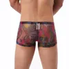 Calzoncillos Boxer de malla para Hombre, ropa interior transparente para Hombre, Boxershorts con estampado de Hombre, Boxers sexis, pantalones cortos para Hombre, bragas para Hombre Gay