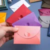 Gift Wrap 10PCS Mini Colored Envelope Thick Cardboard Small Foldable DIY Paper Envelopes Self Locking Buckle Letter Card Cover