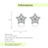 Boucles d'oreilles à tige en forme de flocon de neige avec diamants étincelants pour femme