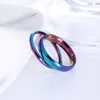 20Pcs Fashion Plain Noodles Titanium Steel Couple Rings Stainless Steel Colorful Smooth Face Ring