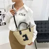 Bolso de diseñador Bolsos de moda Bolso de canasta Bolso de playa de verano para mujer Bolso de paja Bolso de compras Totes Bolsos cruzados grandes tejidos Bolso de hombro de dama