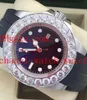 En Kaliteli Moda Saati Elmaslar Sea-Dweller 116660 Siyah Dial ve Rubber Band Sapphire Asya 2813 Hareket Otomatik Erkek Bilek Saatleri