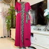 Sukienki 2022 Afrykańskie ubrania damskie sukienki na imprezę bluzki Boubou plus rozmiar lampart patchwork Maxi kaftan femme boubou długa abaya