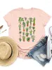 Kvinnors T-skjortor Klädkläder Lady Graphic Short Sleeve T-shirt Tee Top Plant Sweet Trend Sweet Fashion Women Casual Basic Print Shirt