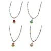 Anhänger Halsketten Süße Böhmen Kurze Halskette Bunte Perlen Halskette Für Frauen Tulpe Geschenk
