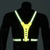 Cycling Shirts Tops Outdoor Adjustable LED Reflective Running Vest Glowing Reflector Straps Safety Gear for Men Women Night Running Hiking 230603