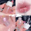 Lip Gloss Crystal Jelly Oil Hydrating Plumping Cute Milk Jar Rossetto colorato Clear Serum Fruit Cosmetics Makeup