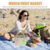Borse portaoggetti Cesto intrecciato in PVC Cestini da picnic Frutta Colorata Novità Cibo Costume piccolo
