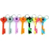 Latest Colorful Mini Hand Silicone Pipes Portable LOVE Key Style Glass Filter Screen Spoon Bowl Herb Tobacco Cigarette Holder Hookah Waterpipe Bong Smoking