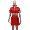 Two Piece Dress Mini Skirt Set Womens Casual Tracksuit Golf Jogging Suits Tennis Baseball 2 Piece Set Tank Crop Top Jacket And Skirt Outfits 230603