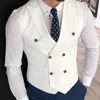 Vests Full Men 's Suit Vest Double Breasted Slim Fit Sleeveless Jacket Eleg New in Suits and Blazers Mens 드레스 가방 Waistcoat Top