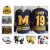 Sj98 Custom NCAA Colleage Hockey Jerseys Michigan Wolverines Quinn Hughes Dylan Larkin Cam York Strauss Mann Thomas Bordeleau Matty Beniers Any