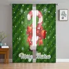 Gordijn Merry Christams Candy Tule Gordijnen Voor Woonkamer Slaapkamer Keuken Decoratie Chiffon Sheer Voile Window Custom Drape
