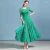 Stage Wear Lady Middle Rleeves Red Standard Woman Ballroom Dance Competition Suit Waltz Modern Tango Dress For Kobiet