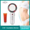 Avslappning Ultraljud Cavitation Device EMS Ultrasonic Body Slimming Massager Fat Burner Cream Gel Galvanic Infrared Therapy Tools Tools