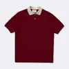 logo brodé sur toute la surface Polos Chemises New London England Marron foncé Marque de designer pour hommes Fermeture à boutonsT-shirts pique Street Printing T-shirt Coton Casual T-shirts