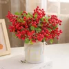 Decorative Flowers Artificial Blueberry Plant Flower Bud Fake Plants Wreath Berry For Wedding Home Party Decoration Eco-friendly