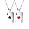 Anhänger Halsketten Namensschild Glück Poker Anhänger Herren Edelstahl Erklärung Karten Hip Hop Halskette Schmuck Großhandel