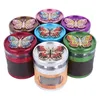 Fumo Farfalla colorata Lega di alluminio 63MM Cassetto portatile Herb Tobacco Grind Spice Miller Grinder Crusher Grinding Hand Muller Portasigarette