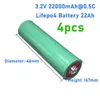 1-6 st/parti NY 46160 3.2V 22AH LIFEPO4 Uppladdningsbart batteri DIY 12V 24V Electric Bicycle Scooter Motorcykel Solenergi Batteri