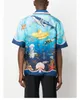 2023SS Casablanca Hawaii Shirt Men Designer Button Up Terts Sea Creature Print Derts Casablanc Polos238J