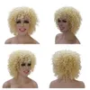 Korta lockiga peruker för kvinnor vågiga peruker syntetiska hår peruker värmebeständig faux vridning peruker naturliga letar efter dagliga fest cosplay