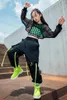 Bühnenkleidung Kinder Hip Hop Kostüme Mädchen Grüne Gitterweste Netz Tops Cargohose Street Dance Kleidung Performance Jazz Outfits Rave Kleidung